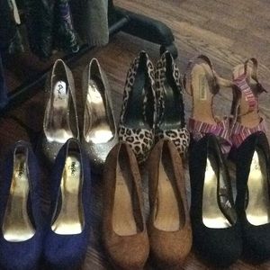Women’s heels. Brands: Steve Madden,Qupid, Mossimo